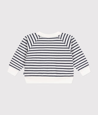 BABY BOY'S ORGANIC COTTON JERSEY CARDIGAN IN ICONIC STRIPES