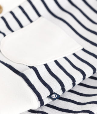 BABY BOY'S ORGANIC COTTON JERSEY CARDIGAN IN ICONIC STRIPES