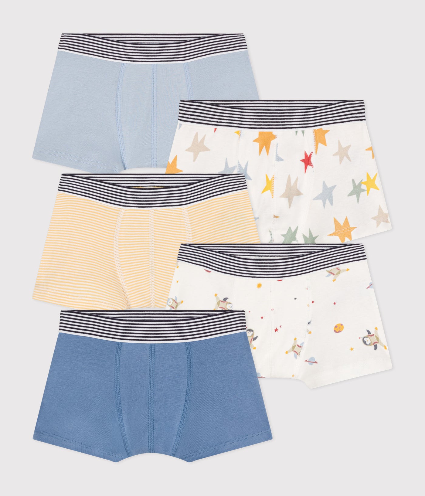 CHILDREN'S SPACE-THEMED BOXERS - 5-PACK