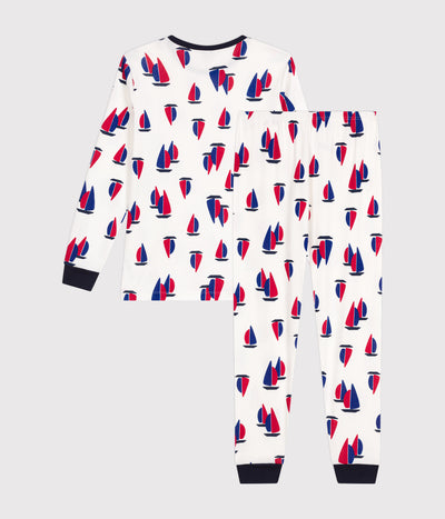 JUNIOR COTTON PYJAMAS WITH A PRINTED BOAT MOTIF