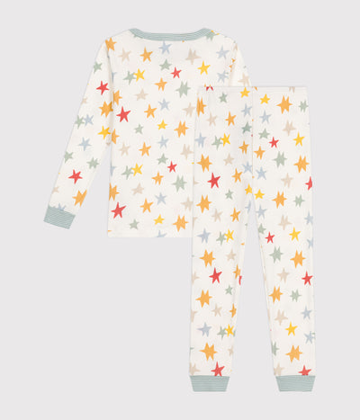 CHILDREN'S STAR PRINT FITTED COTTON PYJAMAS