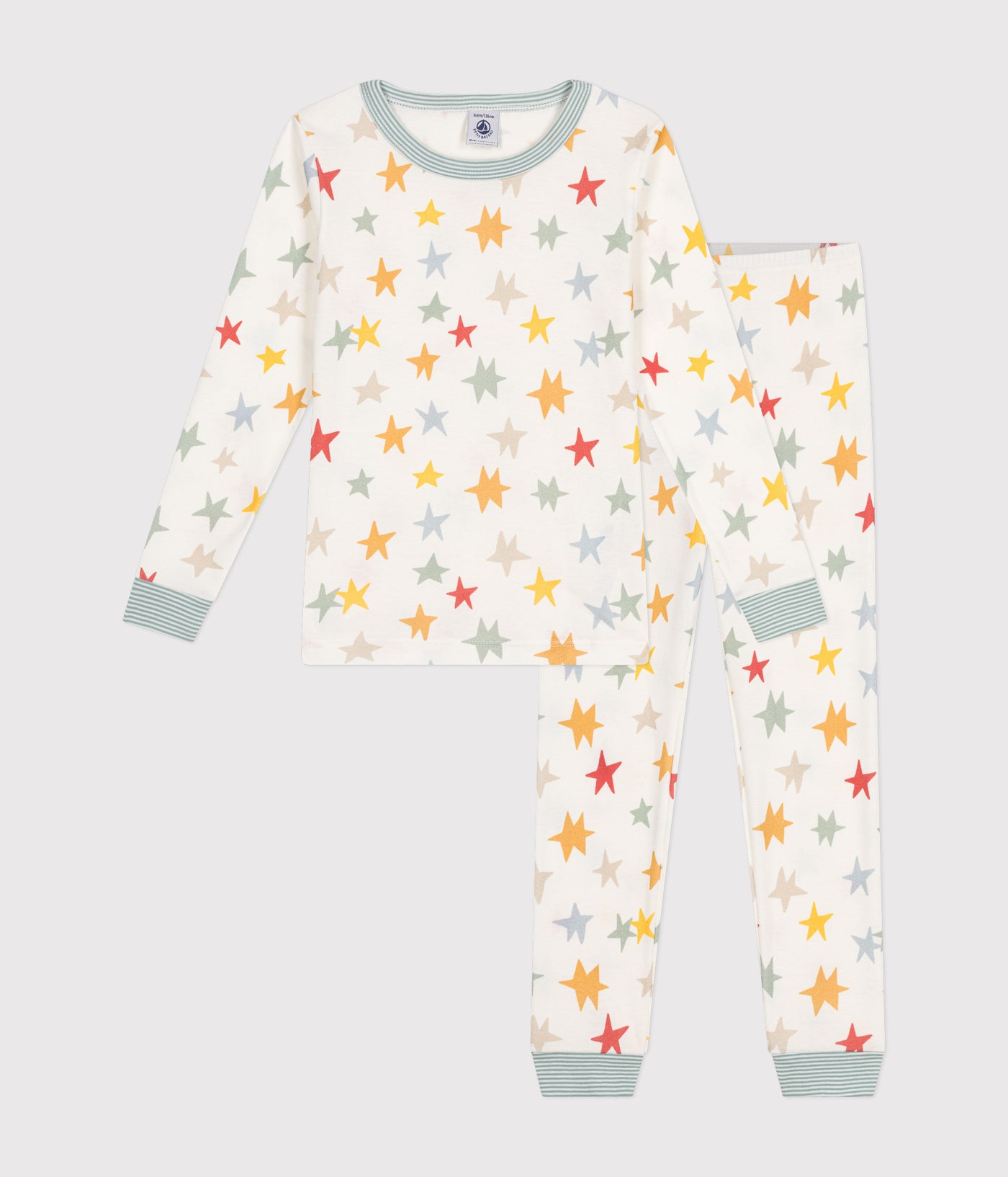 CHILDREN'S STAR PRINT FITTED COTTON PYJAMAS