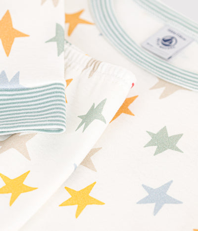 CHILDREN'S STAR PRINT FITTED COTTON PYJAMAS