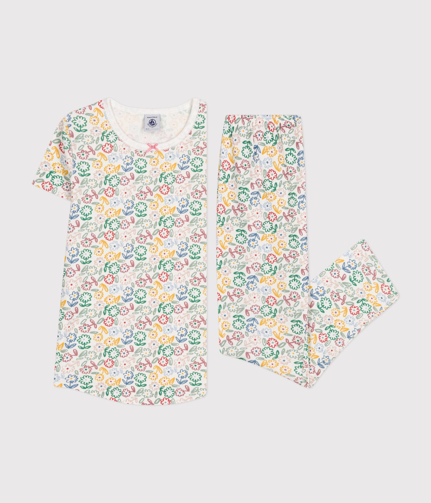 CHILDREN'S FLORAL PRINT COTTON PYJAMAS