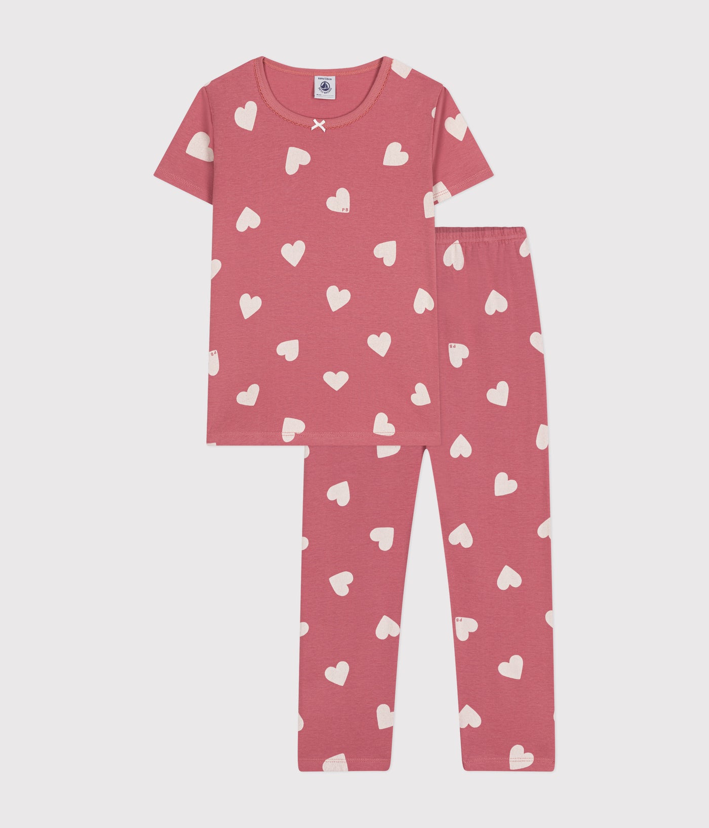 CHILDREN'S HEART PRINT PATTERN COTTON PYJAMAS