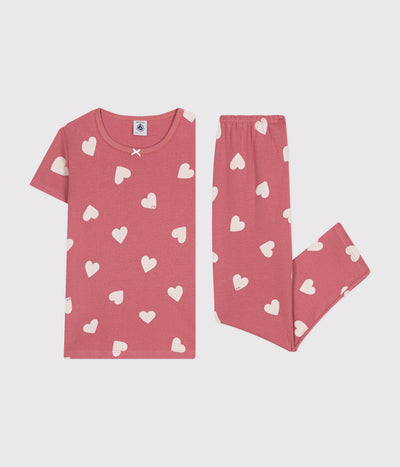 CHILDREN'S HEART PRINT PATTERN COTTON PYJAMAS