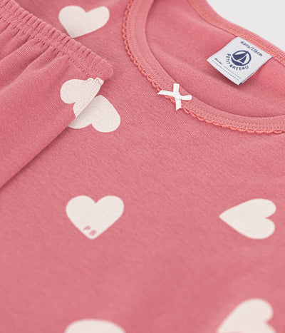 CHILDREN'S HEART PRINT PATTERN COTTON PYJAMAS