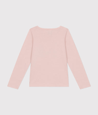 GIRLS' LONG-SLEEVED RIB KNIT T-SHIRT