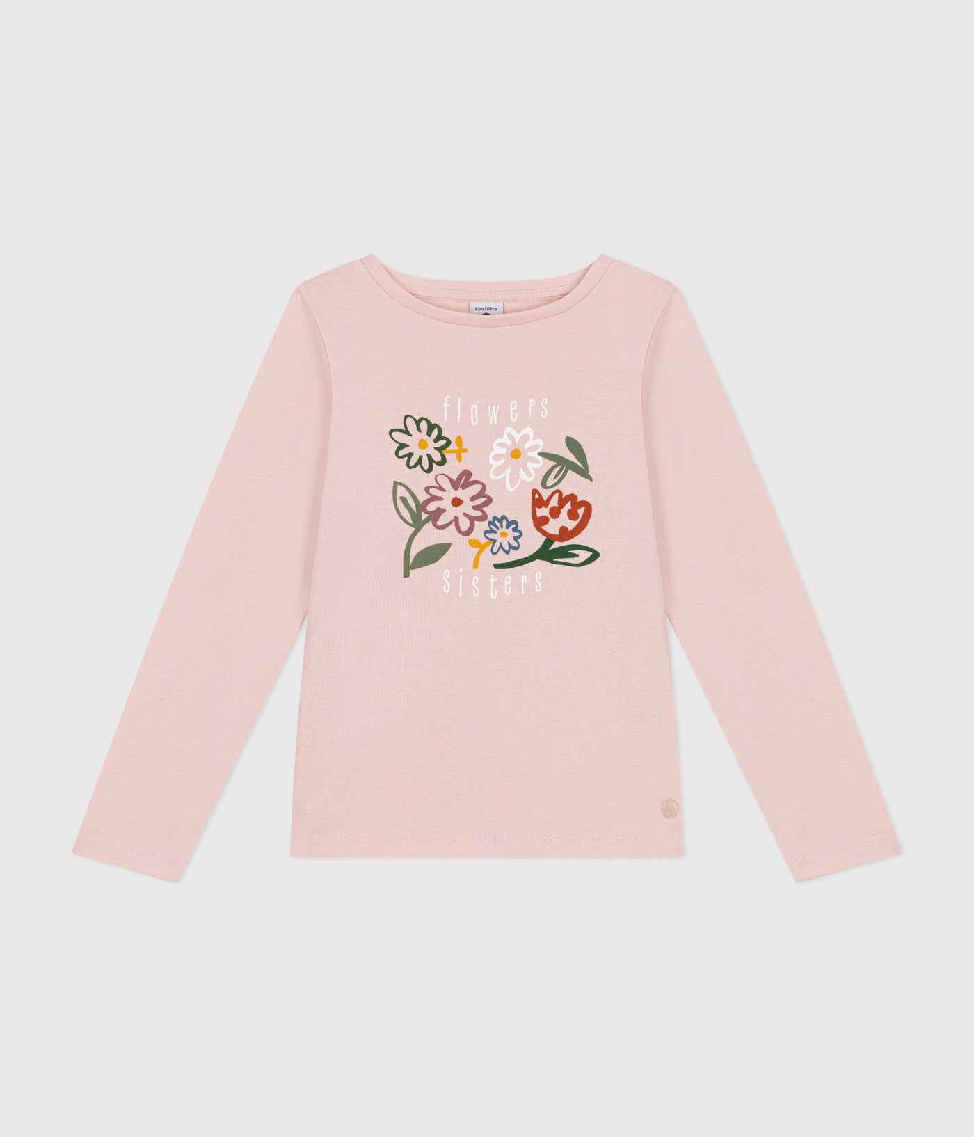 GIRLS' LONG-SLEEVED RIB KNIT T-SHIRT