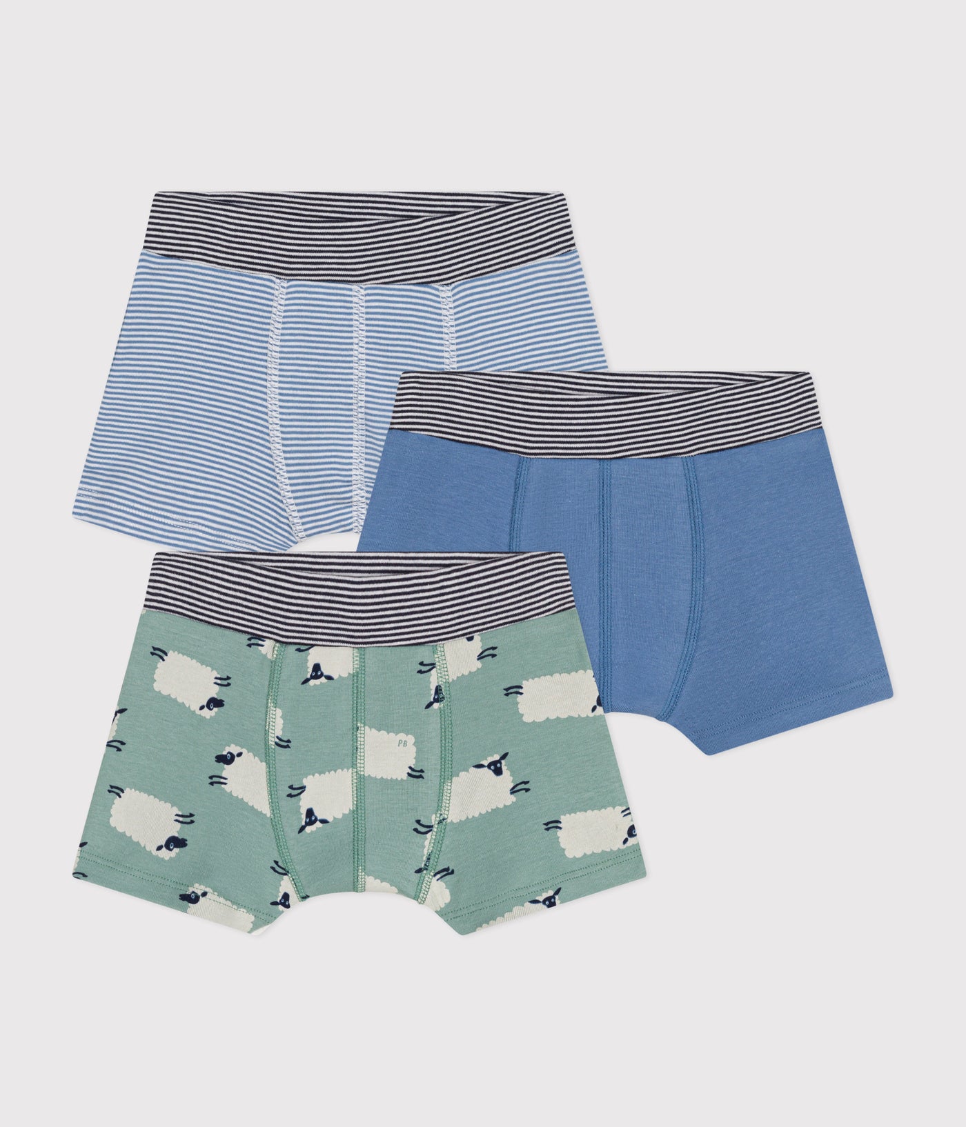 CHILDREN'S SHEEP-PATTERNED BOXERS - 3-PACK