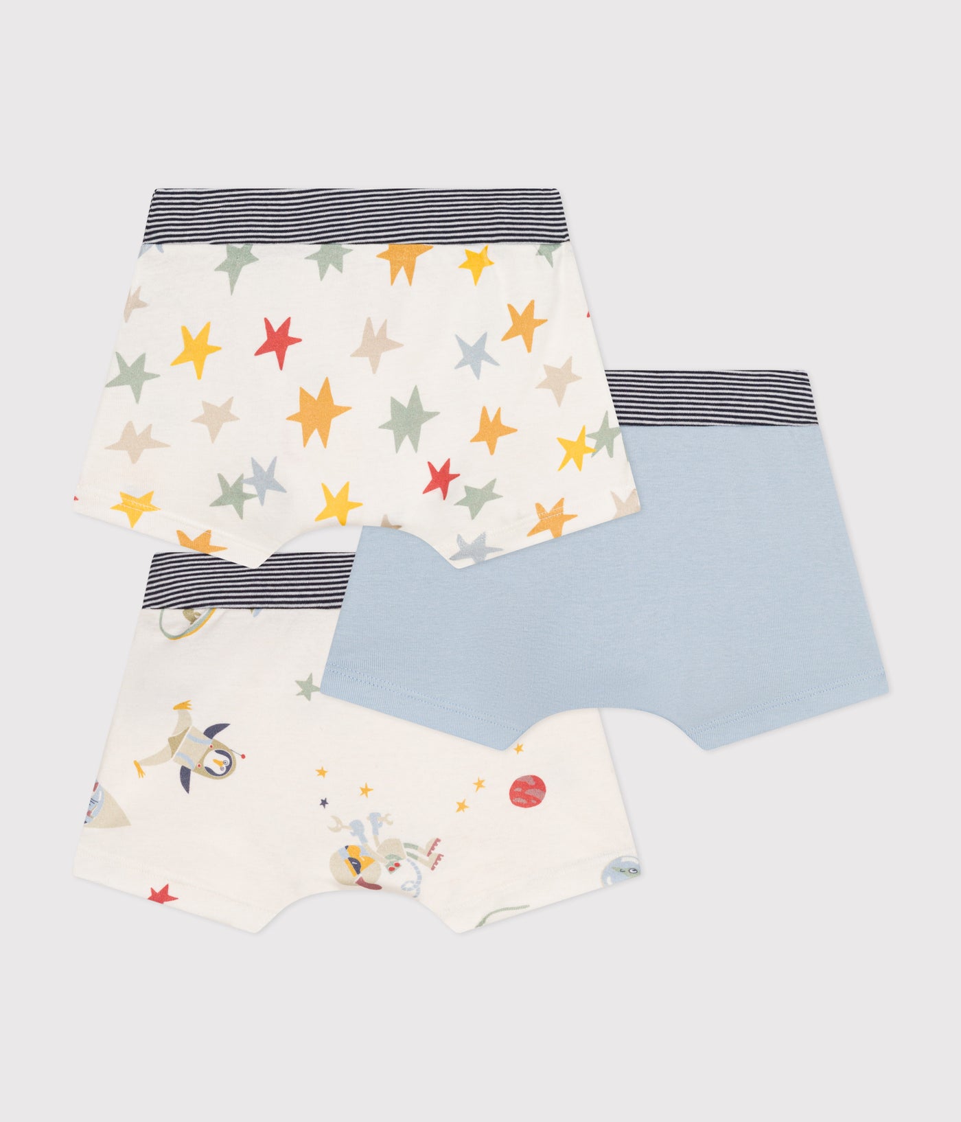 CHILDREN'S SPACE-THEMED COTTON BOXERS - 3-PACK