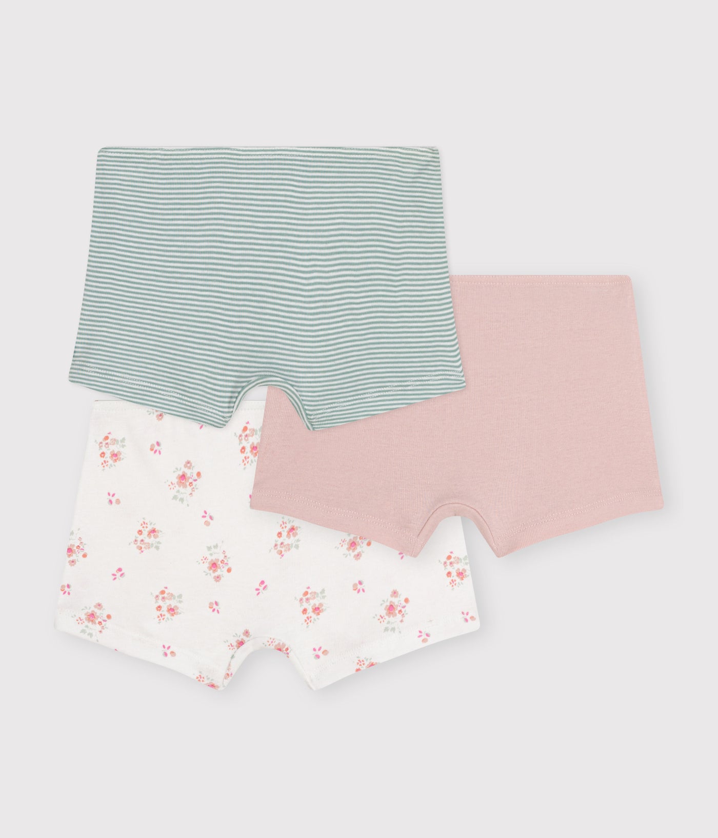 CHILDREN'S FLORAL COTTON SHORTIES - 3-PACK