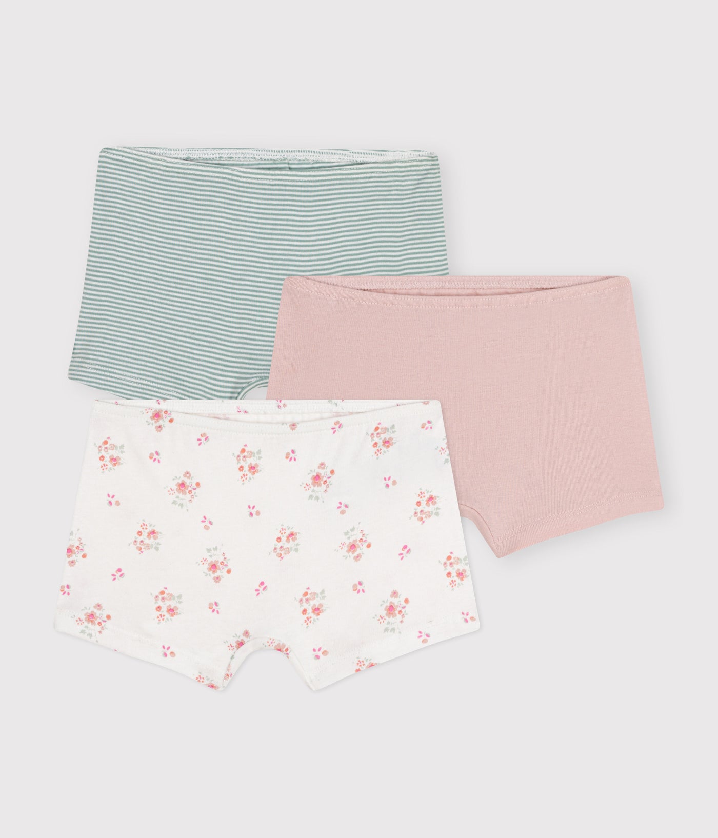 CHILDREN'S FLORAL COTTON SHORTIES - 3-PACK