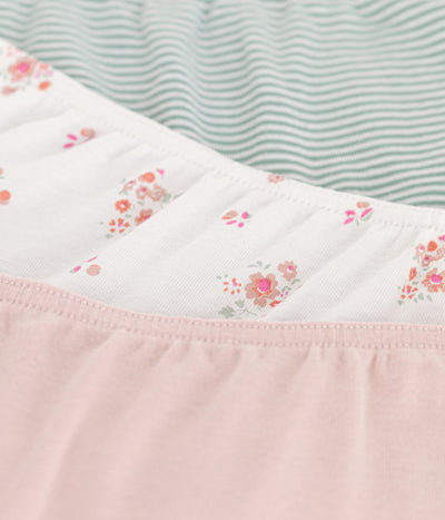 CHILDREN'S FLORAL COTTON SHORTIES - 3-PACK