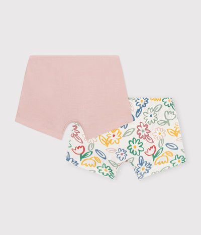 CHILDREN'S COTTON FLORAL-PATTERNED SHORTIES - 2-PACK