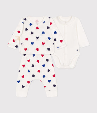 BABY UNISEX ORGANIC COTTON CARDIGAN, PANTS & BODYSUIT 3-PC SET