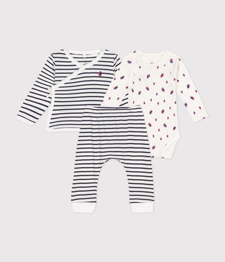 BABY BOY'S ORGANIC COTTON CARDIGAN, PANTS & BODYSUIT 3-PC SET IN ICONIC STRIPES