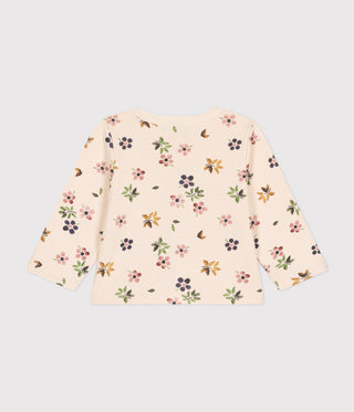 BABY GIRL'S ORGANIC COTTON TUBE KNIT CARDIGAN