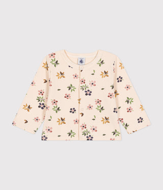BABY GIRL'S ORGANIC COTTON TUBE KNIT CARDIGAN