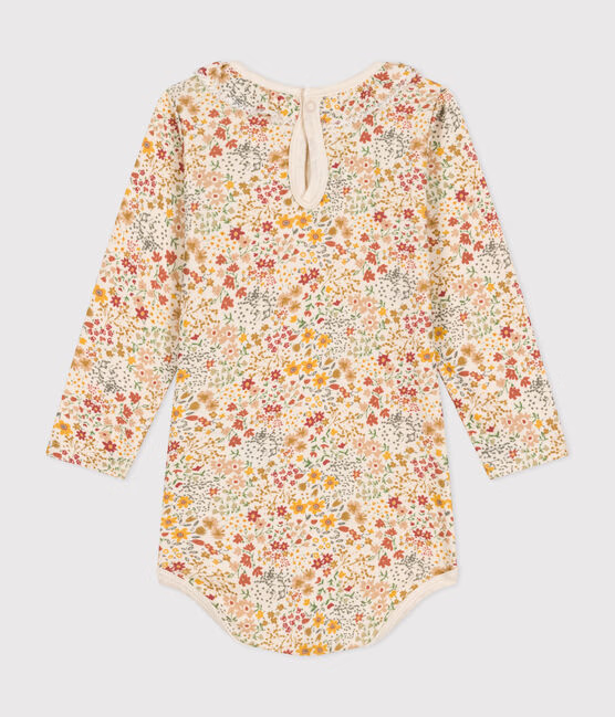 BABIES' LONG-SLEEVED BODYSUIT IN COTTON WITH A RUFF