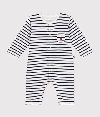 BABY BOY'S ORGANIC COTTON TUBE KNIT JUMPSUIT IN ICONIC STRIPES