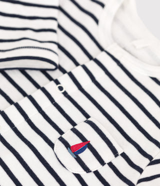 BABY BOY'S ORGANIC COTTON TUBE KNIT JUMPSUIT IN ICONIC STRIPES