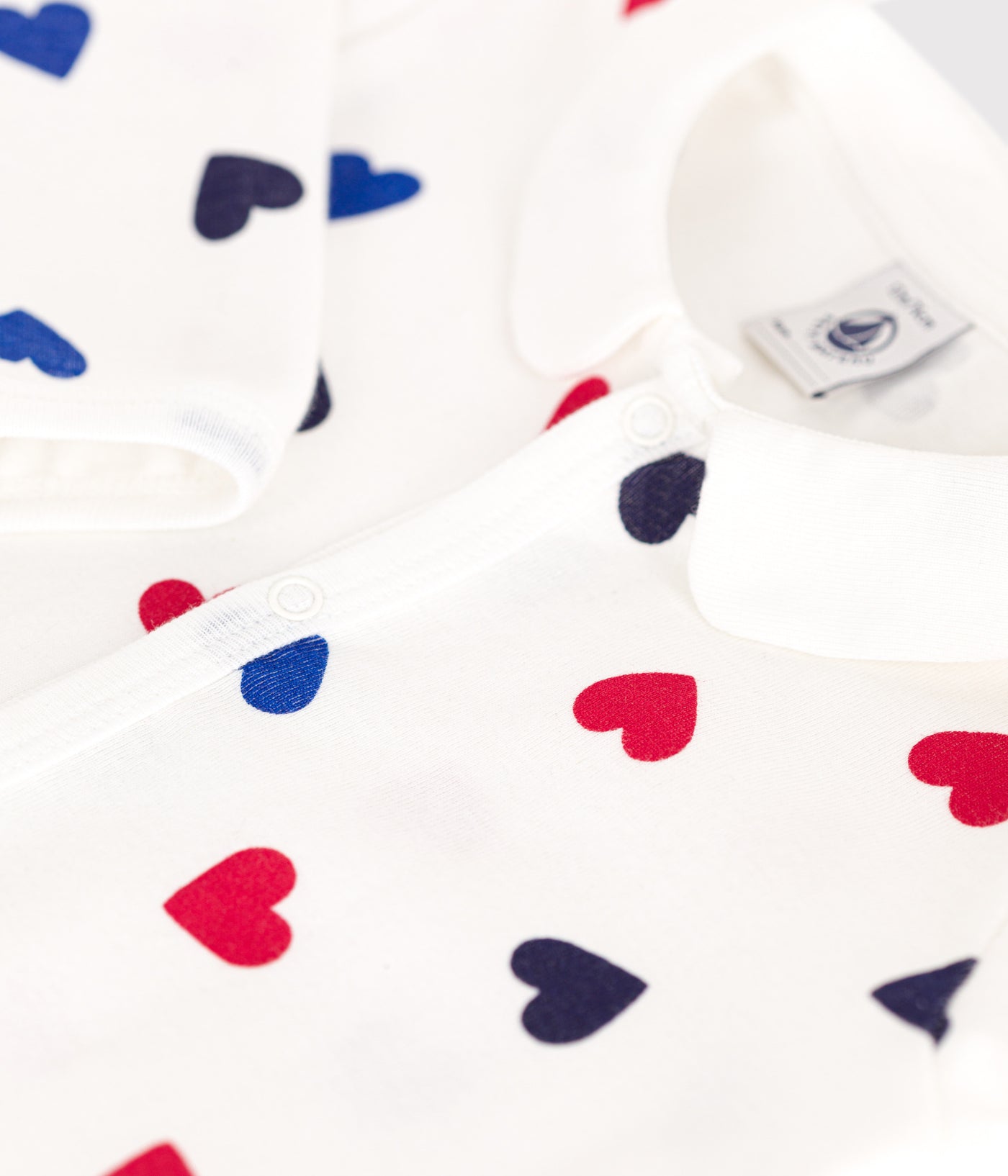 BABIE'S FOOTLESS HEART PRINT COTTON PYJAMAS