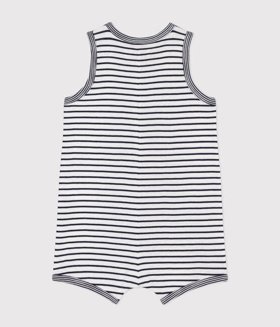 MONSIEUR MADAME BABIES' COTTON SHORT JUMPSUIT