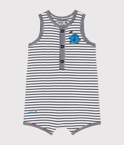 MONSIEUR MADAME BABIES' COTTON SHORT JUMPSUIT