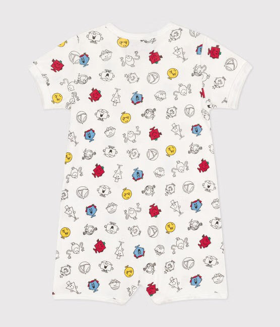 SHORT JUMPSUIT PRINTED MONSIEUR MADAME IN BABY COTTON