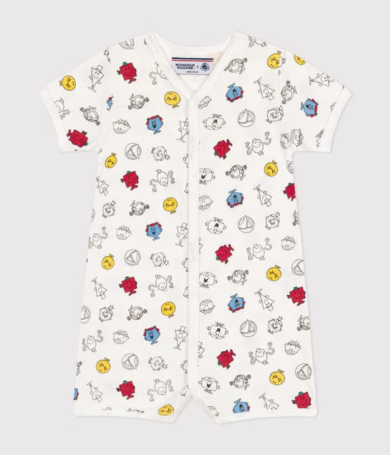 SHORT JUMPSUIT PRINTED MONSIEUR MADAME IN BABY COTTON