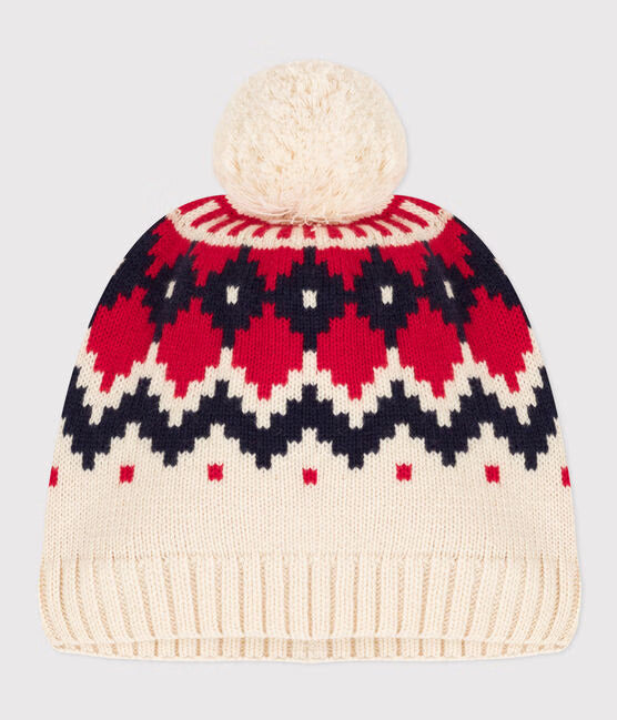 KIDS' UNISEX PATTERNED KNIT WOOLLY HAT