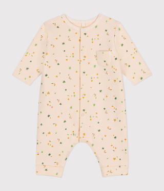 BABY UNISEX ORGANIC COTTON FLEECE FOOTLESS SLEEPSUIT