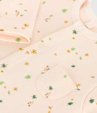 BABY UNISEX ORGANIC COTTON FLEECE FOOTLESS SLEEPSUIT