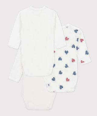 BABY UNISEX ORGANIC COTTON WRAPOVER BODYSUIT - 3-PACK
