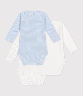 BABY UNISEX ORGANIC COTTON WRAPOVER BODYSUIT - 3-PACK