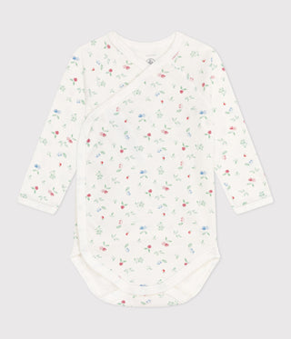 BABY GIRL'S ORGANIC COTTON WRAPOVER BODYSUIT