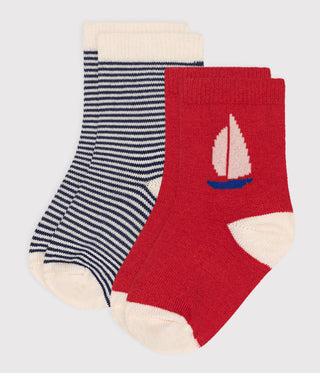 BABY BOY'S COTTON JERSEY SOCKS- 2-PACK