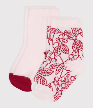 BABY GIRL'S COTTON SOCKS - 2 PACK