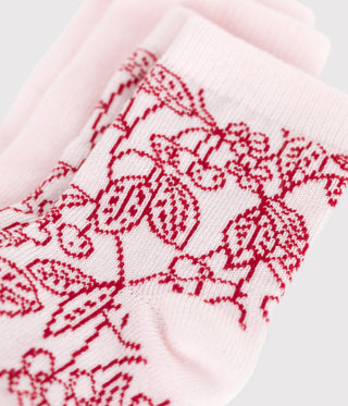 BABY GIRL'S COTTON SOCKS - 2 PACK