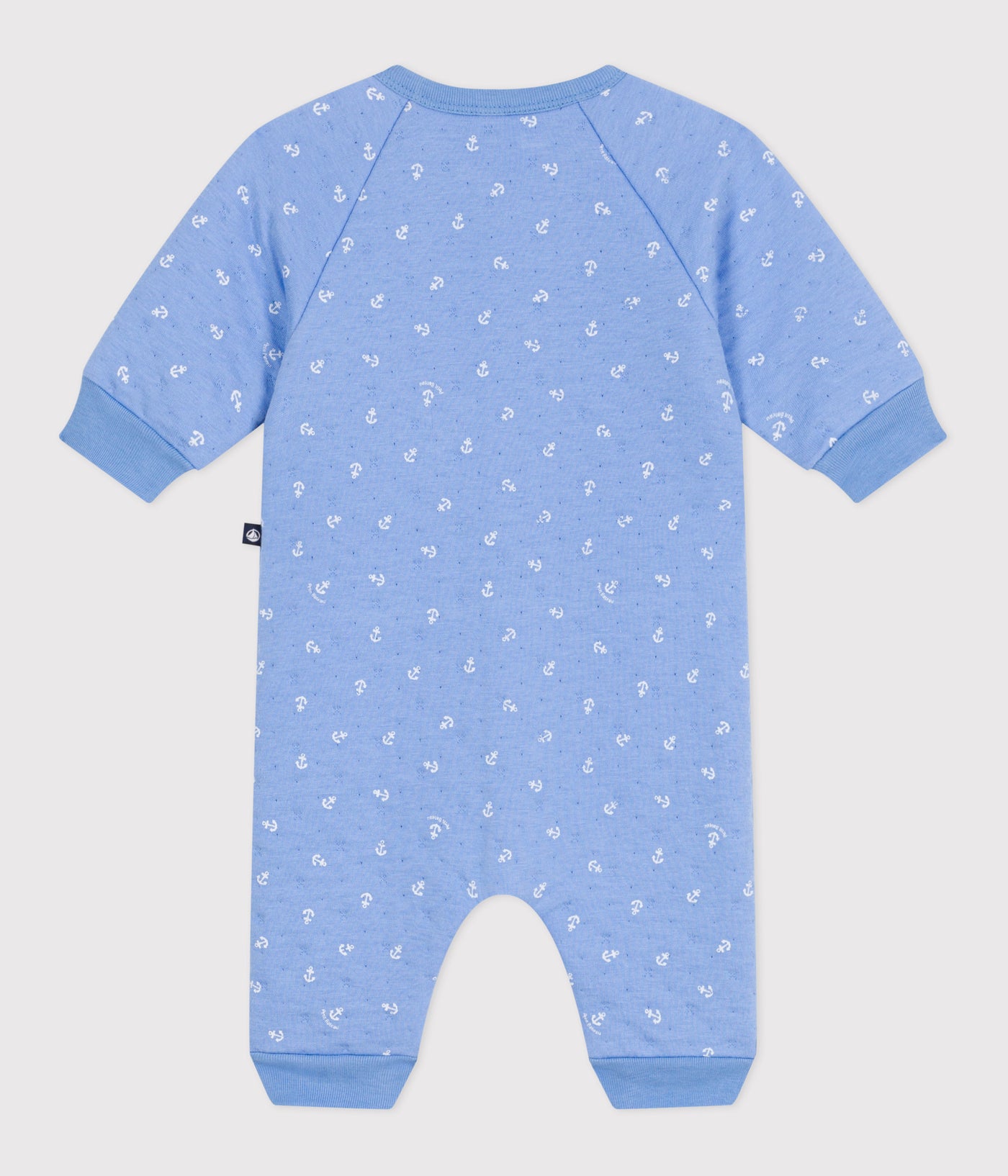 BABIES' ANCHOR PRINT COTTON PLAYSUIT WITH A COLLAR