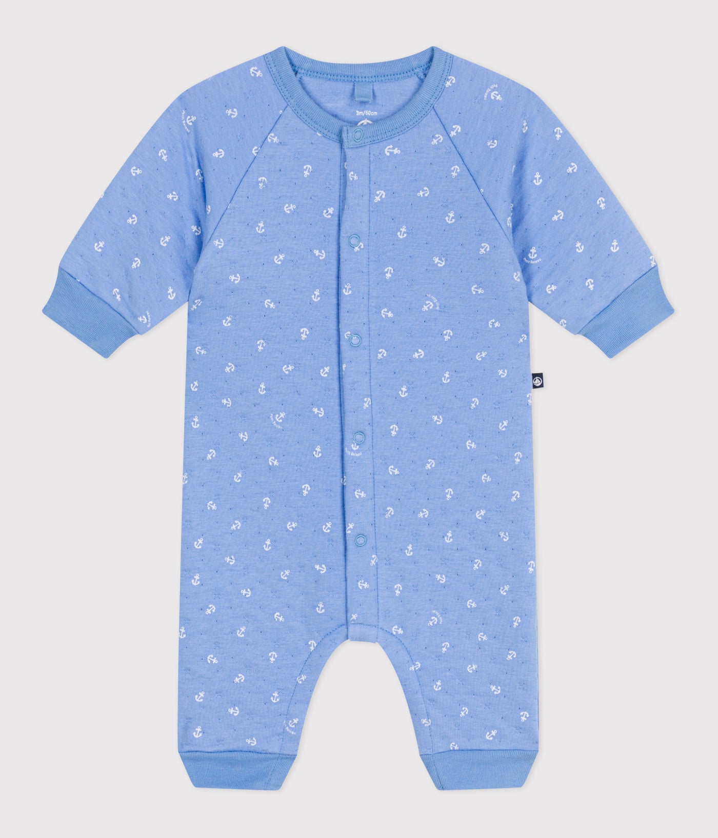 BABIES' ANCHOR PRINT COTTON PLAYSUIT WITH A COLLAR