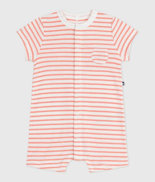 BABY GIRL'S ORGANIC COTTON TERRY CLOTH ROMPERS