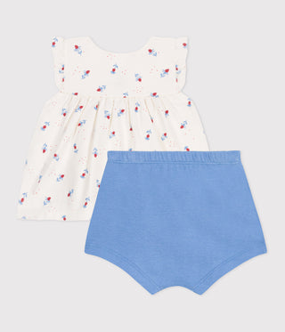BABY GIRL'S COTTON BLOUSE AND BLOOMER 2-PC SET