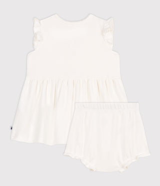 BABY GIRL'S ORGANIC COTTON DRESS AND BLOOMERS
