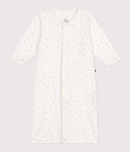 BABIES' COTTON PLAYSUIT WITH FLORAL COLLAR