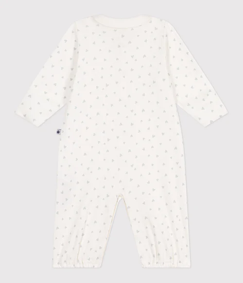 BABIES' COTTON PLAYSUIT WITH FLORAL COLLAR