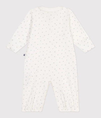 BABIES' COTTON PLAYSUIT WITH FLORAL COLLAR