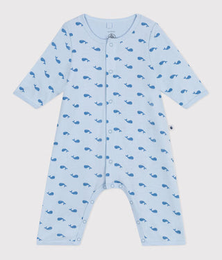 BABY BOY'S ORGANIC COTTON FOOTLESS SLEEPSUIT