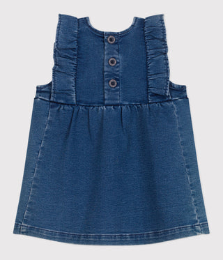 BABY GIRL'S SLEEVELESS DENIM DRESS